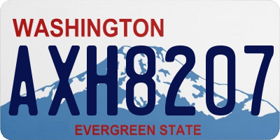 WA license plate AXH8207
