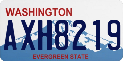WA license plate AXH8219