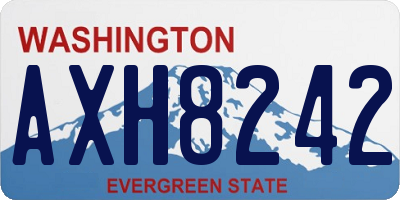 WA license plate AXH8242