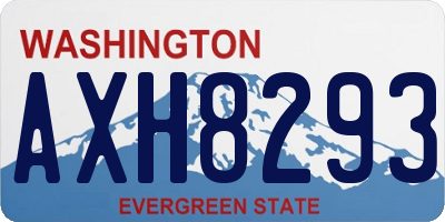 WA license plate AXH8293