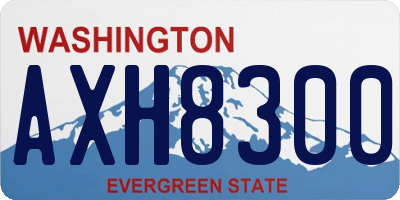 WA license plate AXH8300