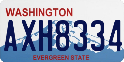 WA license plate AXH8334