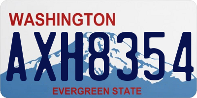 WA license plate AXH8354