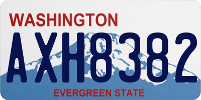 WA license plate AXH8382