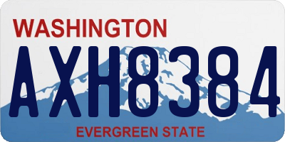 WA license plate AXH8384