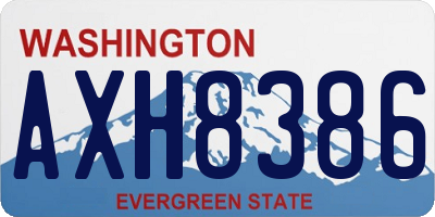 WA license plate AXH8386