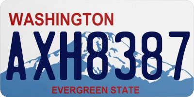WA license plate AXH8387