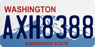 WA license plate AXH8388