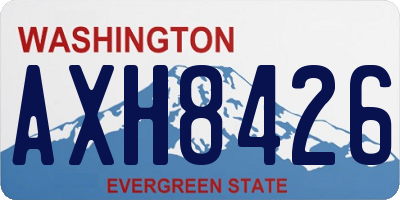 WA license plate AXH8426