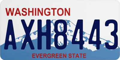 WA license plate AXH8443