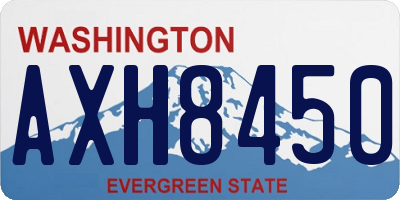 WA license plate AXH8450