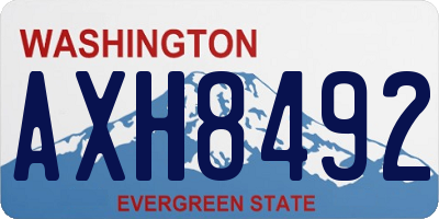 WA license plate AXH8492