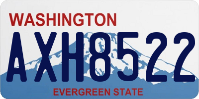 WA license plate AXH8522