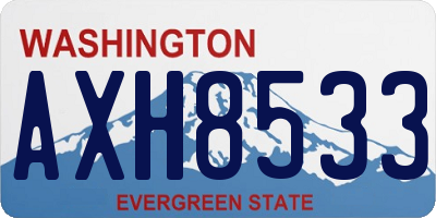 WA license plate AXH8533