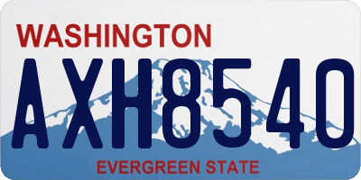 WA license plate AXH8540
