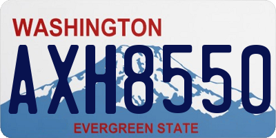 WA license plate AXH8550