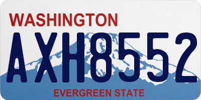 WA license plate AXH8552