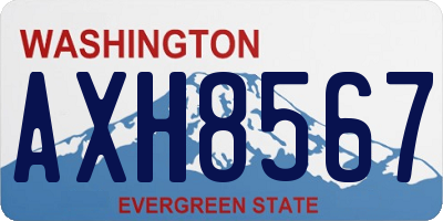 WA license plate AXH8567