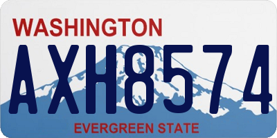 WA license plate AXH8574