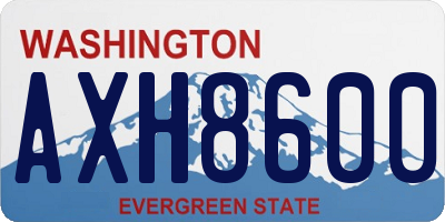 WA license plate AXH8600