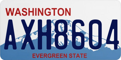 WA license plate AXH8604