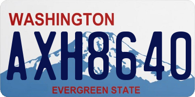 WA license plate AXH8640