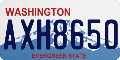 WA license plate AXH8650