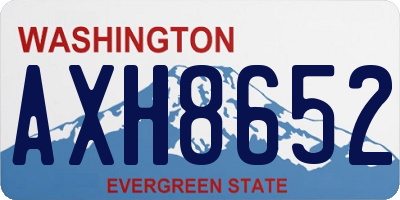 WA license plate AXH8652