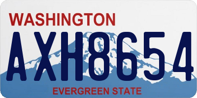 WA license plate AXH8654
