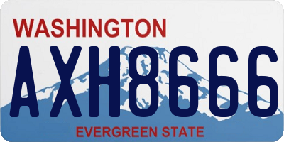 WA license plate AXH8666
