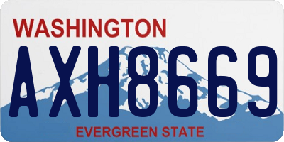 WA license plate AXH8669