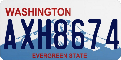 WA license plate AXH8674