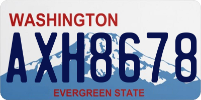 WA license plate AXH8678