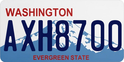 WA license plate AXH8700