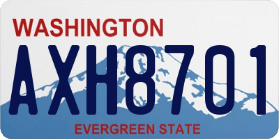 WA license plate AXH8701
