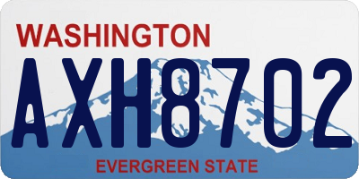 WA license plate AXH8702