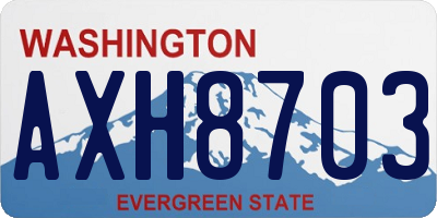 WA license plate AXH8703