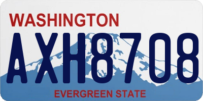 WA license plate AXH8708