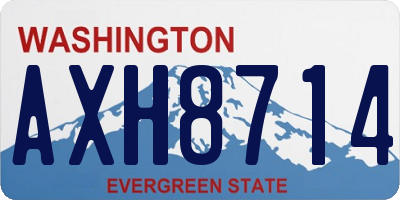 WA license plate AXH8714