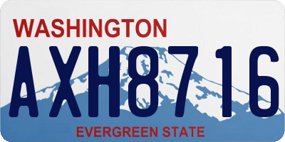 WA license plate AXH8716