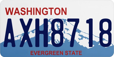 WA license plate AXH8718