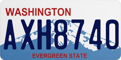 WA license plate AXH8740