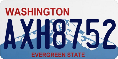 WA license plate AXH8752