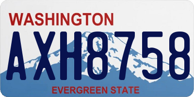 WA license plate AXH8758