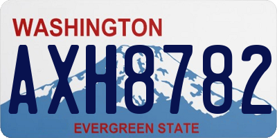 WA license plate AXH8782