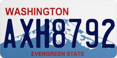 WA license plate AXH8792