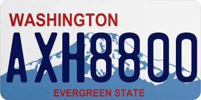WA license plate AXH8800