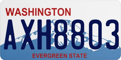 WA license plate AXH8803