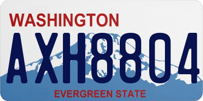 WA license plate AXH8804