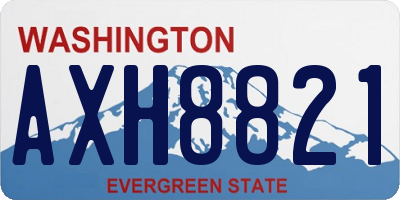 WA license plate AXH8821